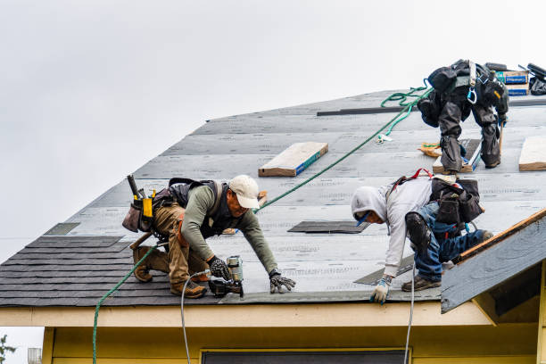 Professional Roofing technician working in Montvale, VA